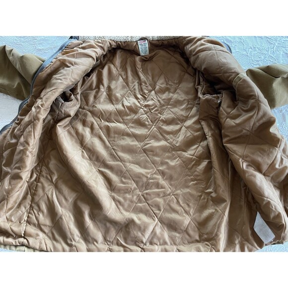Genuine Dickies Hooded Work Jacket Brown Canvas Quilted Barn Coat 2XL (50-52) - Picture 8 of 16